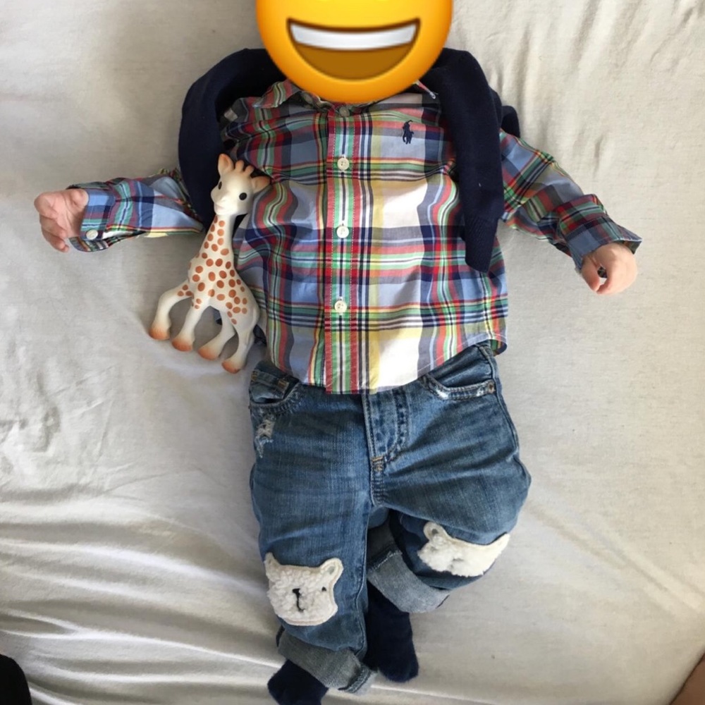 Ralph Lauren sleeve (3/6m) GAP jean (6/12m)